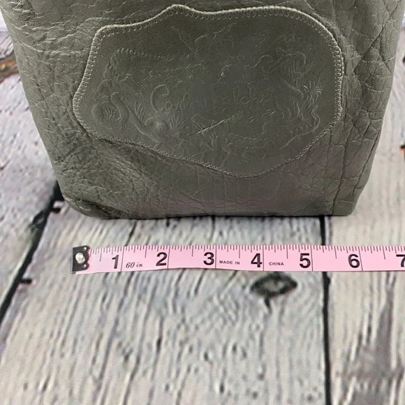 VINTAGE 70’s CARLOS FALCHI Gray Leather Crossbody Bag - Picture 7 of 17